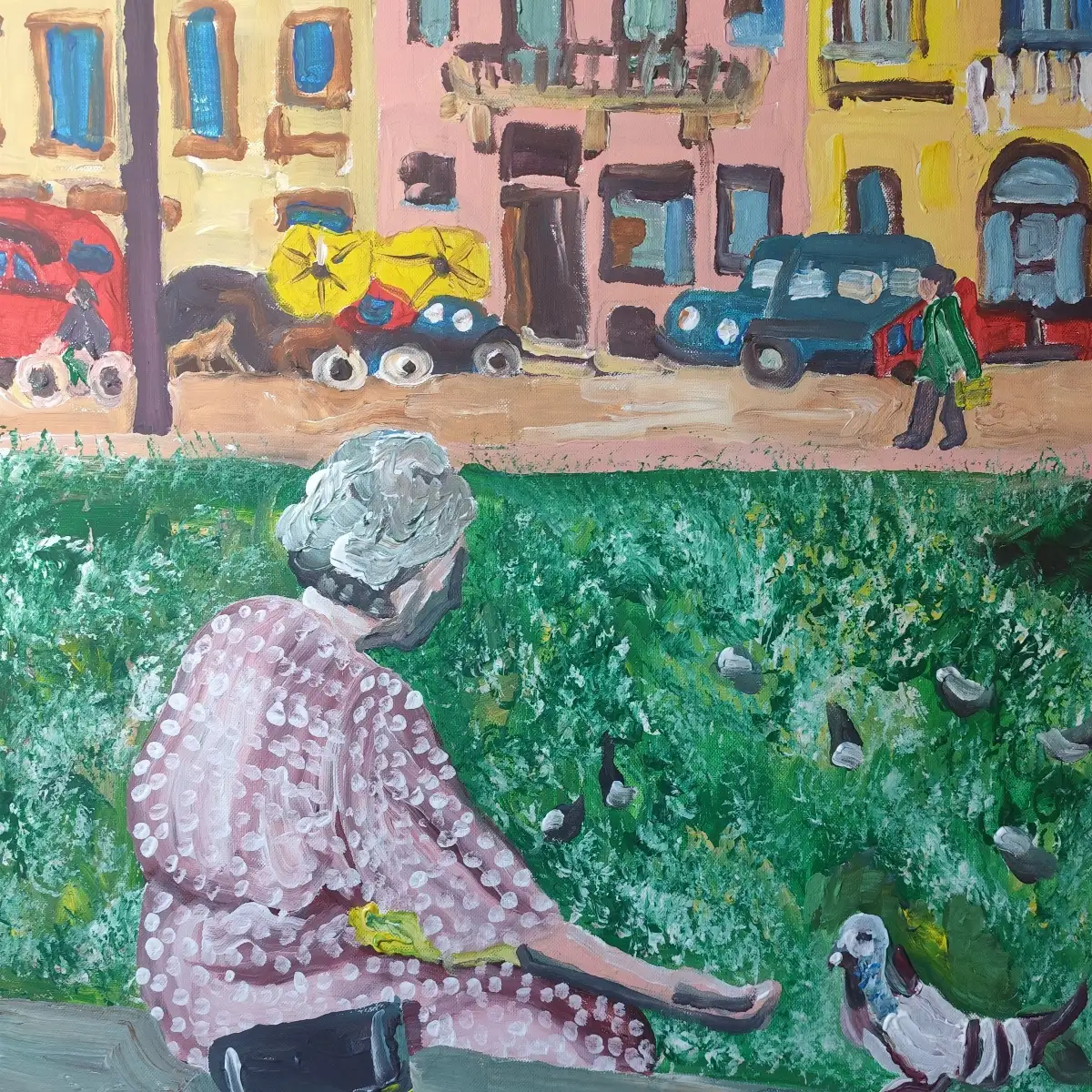 La dame aux miettes de pain